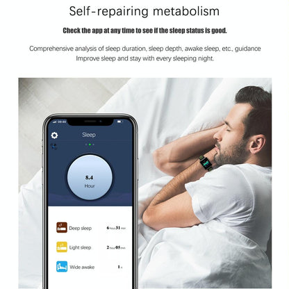 Waterproof Smart Bracelet With Tft Screen And Health Monitoring - Grey