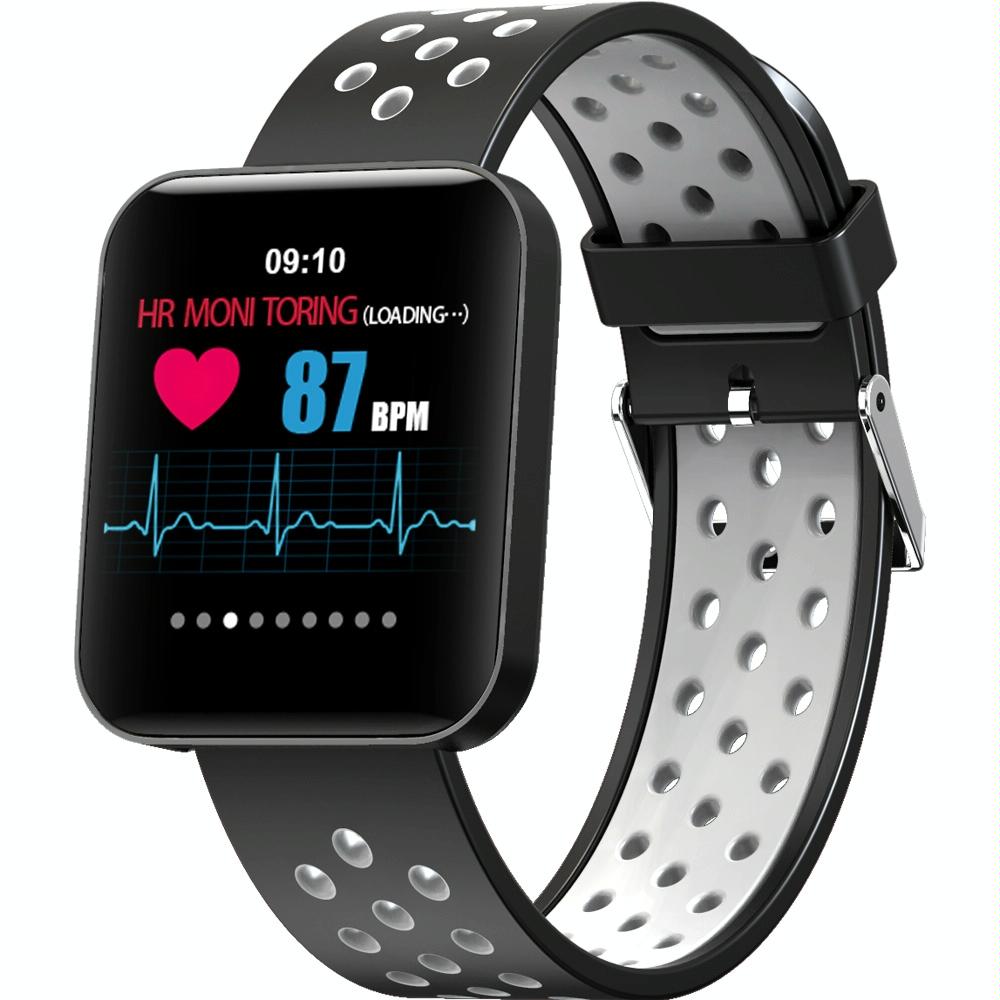Waterproof Smart Bracelet With Tft Screen And Health Monitoring - Grey