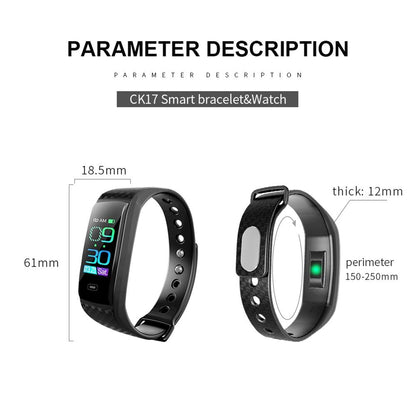 Smart Bracelet With Call Reminder Heart Rate & Sleep Monitoring - Ip67 Waterproof - Blue