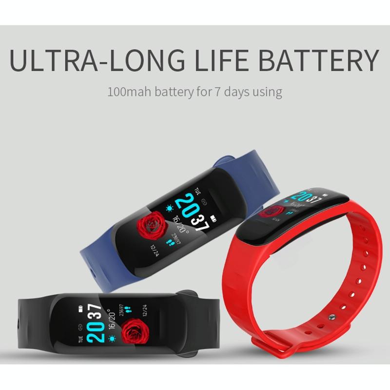 Waterproof Smart Bracelet With Step Heart And Sleep Monitoring - Ip67 - Blue