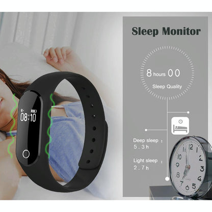 Waterproof Oled Smart Bracelet With Bluetooth Hr Monitor Pedometer And Remote Capture For Android / Ios - Blue