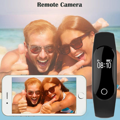 Waterproof Oled Smart Bracelet With Bluetooth Hr Monitor Pedometer And Remote Capture For Android / Ios - Blue