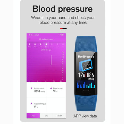 Smart Health Bracelet With Call Reminder And Monitoring - Blue