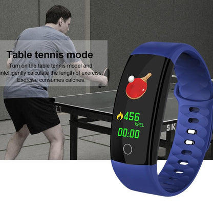 Waterproof Tft Smart Bracelet With Call / Heart / Sleep / Bp Monitoring And Sedentary Reminder - Blue