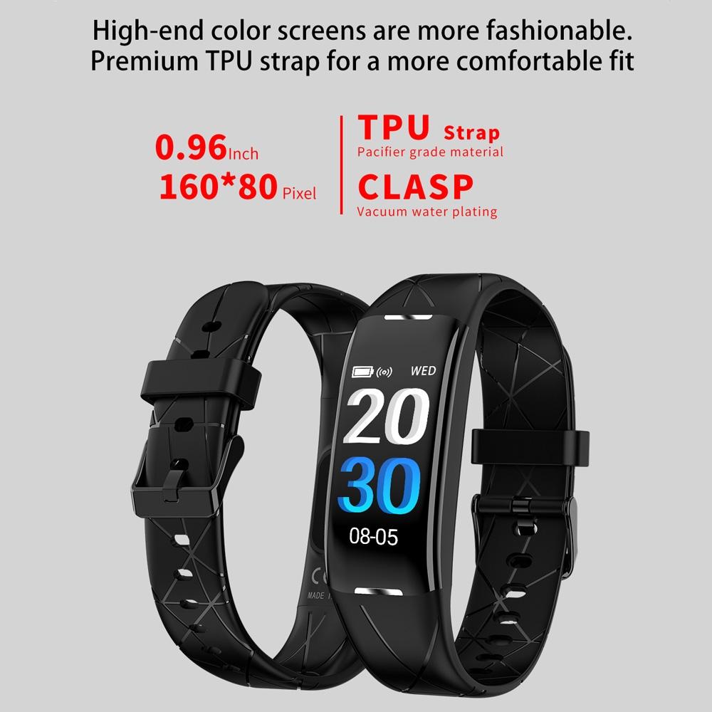 Smart Bracelet With Heart Rate Monitor And Call Reminder - Waterproof - Purple