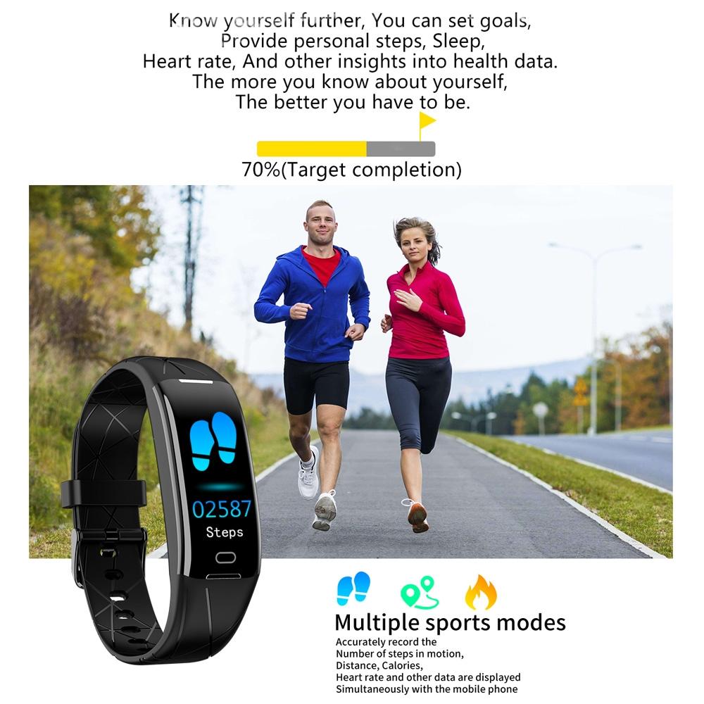 Smart Bracelet With Heart Rate Monitor And Call Reminder - Waterproof - Purple