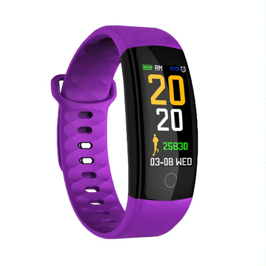Waterproof Tft Smart Bracelet With Call / Heart / Sleep / Bp Monitoring And Sedentary Reminder - Purple