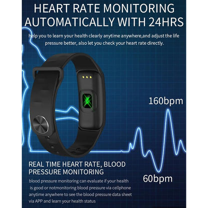 Waterproof Smart Bracelet With Step Heart And Sleep Monitoring - Ip67 - Red