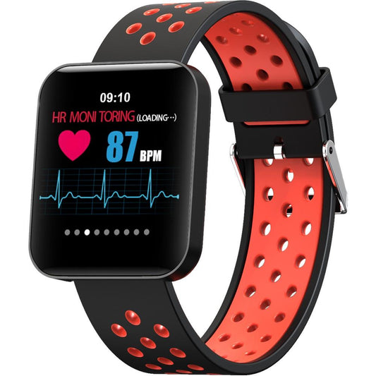 Waterproof Smart Bracelet With Tft Screen And Health Monitoring - Red