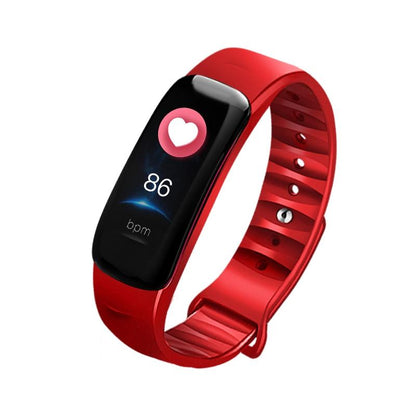 Smart Bracelet With Call Reminder Hr / Bp Monitoring Sleep / Sedentary Tracking And Remote Control - Red