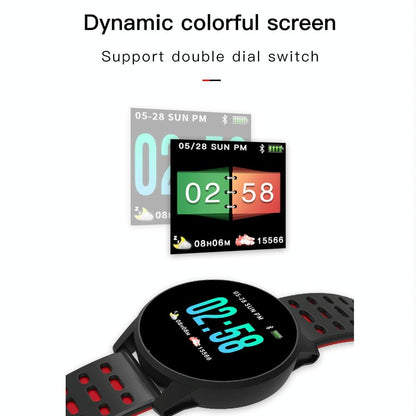 Waterproof Smart Bracelet With Call Heart Sleep Bp And Oxygen Monitoring - Ip67 - Red