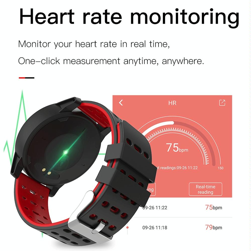 Waterproof Smart Bracelet With Call Heart Sleep Bp And Oxygen Monitoring - Ip67 - Red