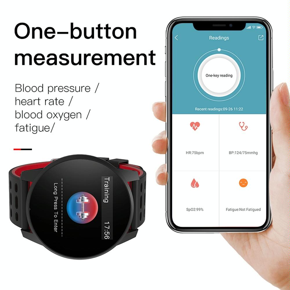 Waterproof Smart Bracelet With Call Heart Sleep Bp And Oxygen Monitoring - Ip67 - Red