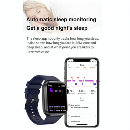 1.91 Inch Ips Screen Ip67 Waterproof Silicone Band Smart Watch Support Body Temperature Monitoring / Ecg - Red