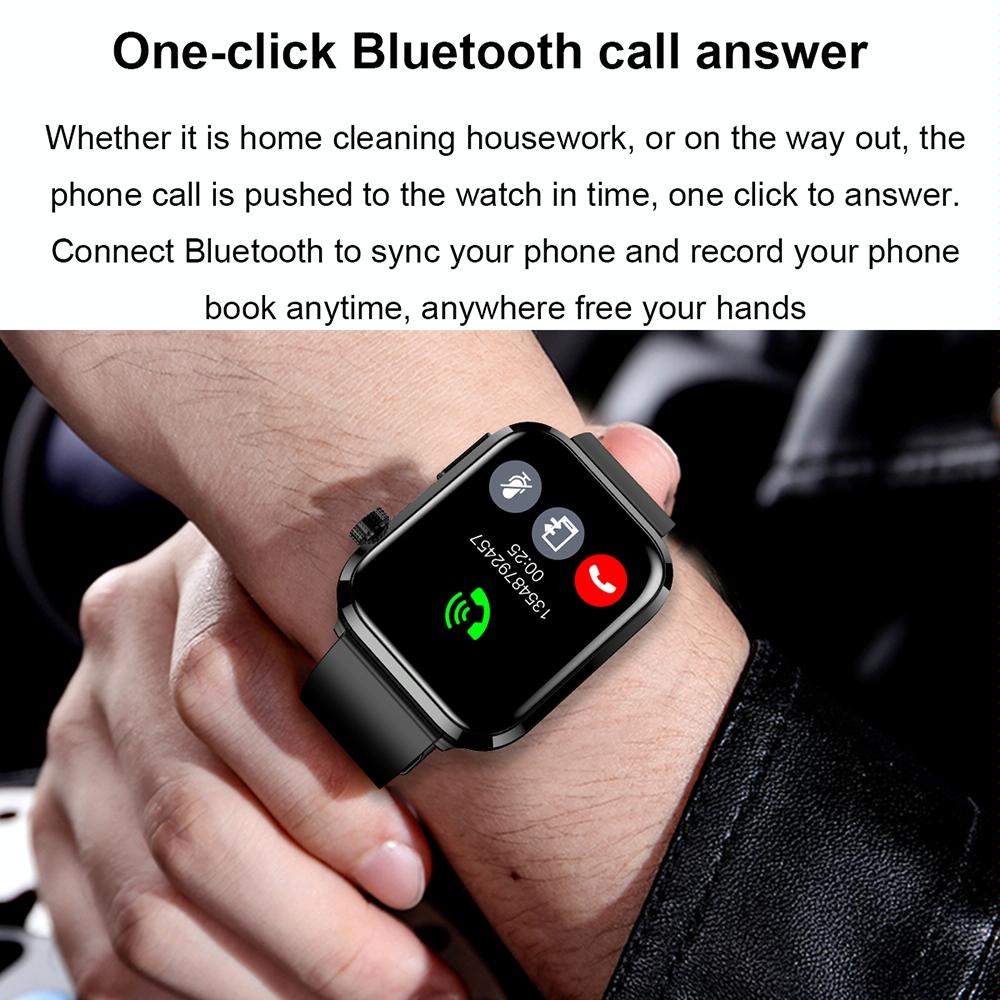 1.91 Inch Ips Screen Ip67 Waterproof Silicone Band Smart Watch Support Body Temperature Monitoring / Ecg - Red