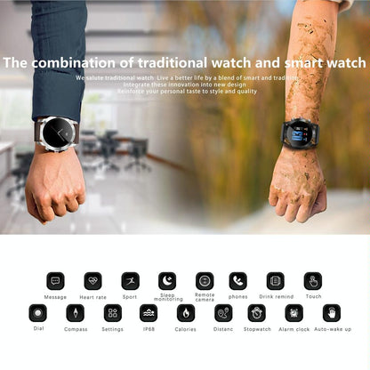 Waterproof Smart Bracelet With Call Reminder And Heart Rate Monitor - Ip68 - Silver