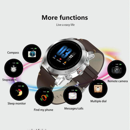 Waterproof Smart Bracelet With Call Reminder And Heart Rate Monitor - Ip68 - Silver