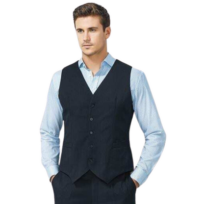 Mens Peaked Vest Waistcoat w/ Knitted Back Suit Formal Wedding Dress Up - Navy - 92