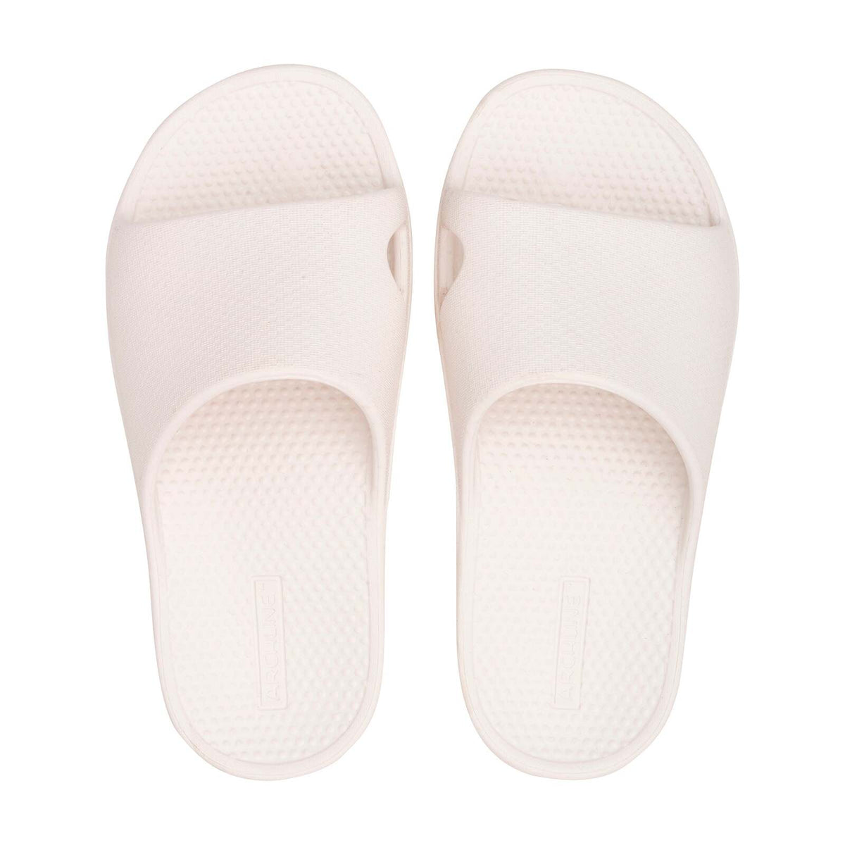 Archline Rebound Orthotic Slides Flip Flop Thongs Slip On Arch Support - White - Euro 44