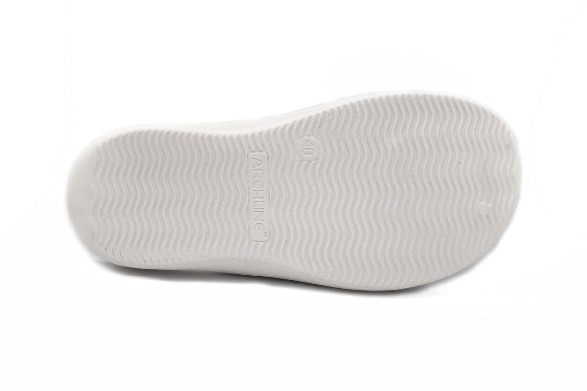 Archline Rebound Orthotic Slides Flip Flop Thongs Slip On Arch Support - White - Euro 44