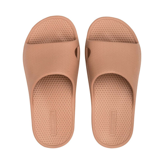 Archline Rebound Orthotic Slides Flip Flop Thongs Slip On Arch Support - Putty - Euro 43