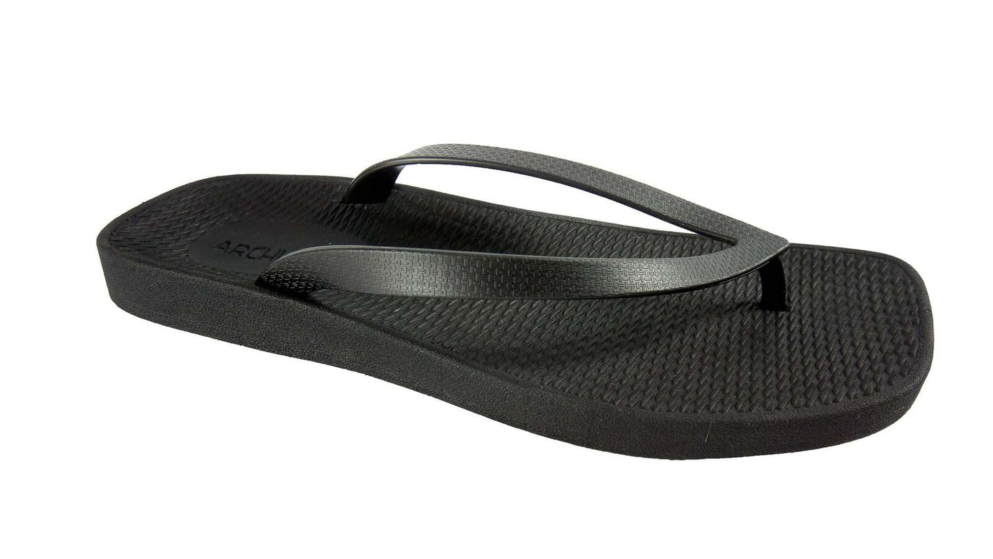 ARCHLINE Breeze Arch Support Orthotic Thongs Flip Flops Arch Support - Black - 35 EUR (Womens 4US)