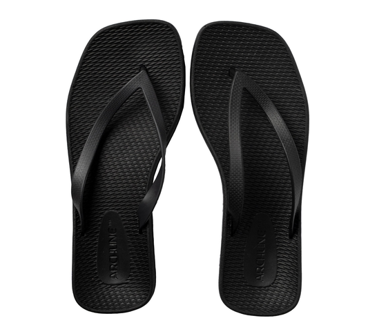 ARCHLINE Breeze Arch Support Orthotic Thongs Flip Flops Arch Support - Black - 41 EUR (Womens 10US/Mens 8US)