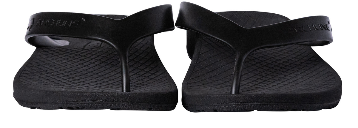 ARCHLINE Orthotic Thongs Arch Support Shoes Footwear Flip Flops Orthopedic - Black/Black - EUR 45