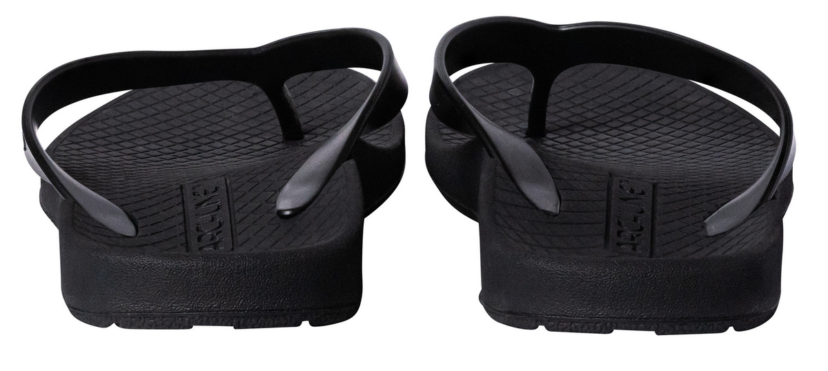 ARCHLINE Orthotic Thongs Arch Support Shoes Footwear Flip Flops Orthopedic - Black/Black - EUR 47