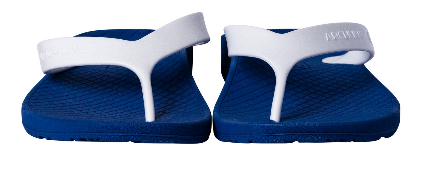 ARCHLINE Orthotic Thongs Arch Support Shoes Footwear Flip Flops Orthopedic - Blue/White  - EUR 35