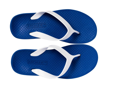 ARCHLINE Orthotic Thongs Arch Support Shoes Footwear Flip Flops Orthopedic - Blue/White  - EUR 35