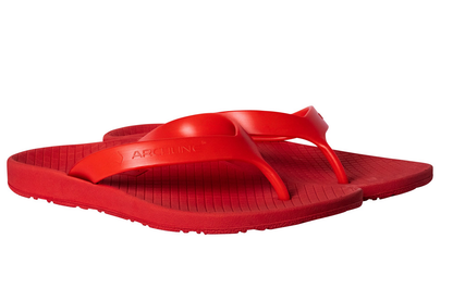 ARCHLINE Orthotic Thongs Arch Support Shoes Footwear Flip Flops Orthopedic - Red/Red  - EUR 42