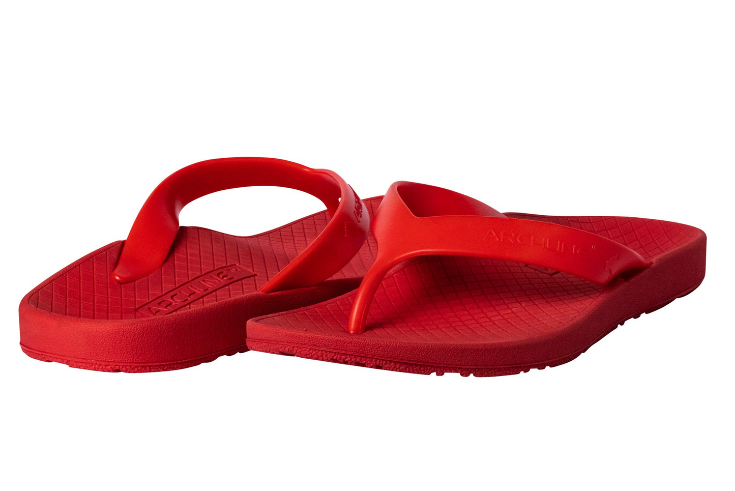 ARCHLINE Orthotic Thongs Arch Support Shoes Footwear Flip Flops Orthopedic - Red/Red  - EUR 42
