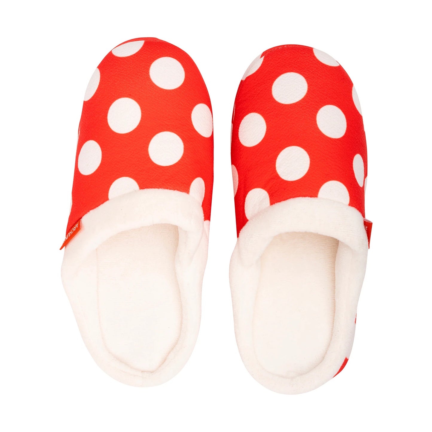 ARCHLINE Orthotic Slippers Slip On Scuffs Pain Relief Moccasins - Red Polka Dot - EUR 36 (Womens US 5)