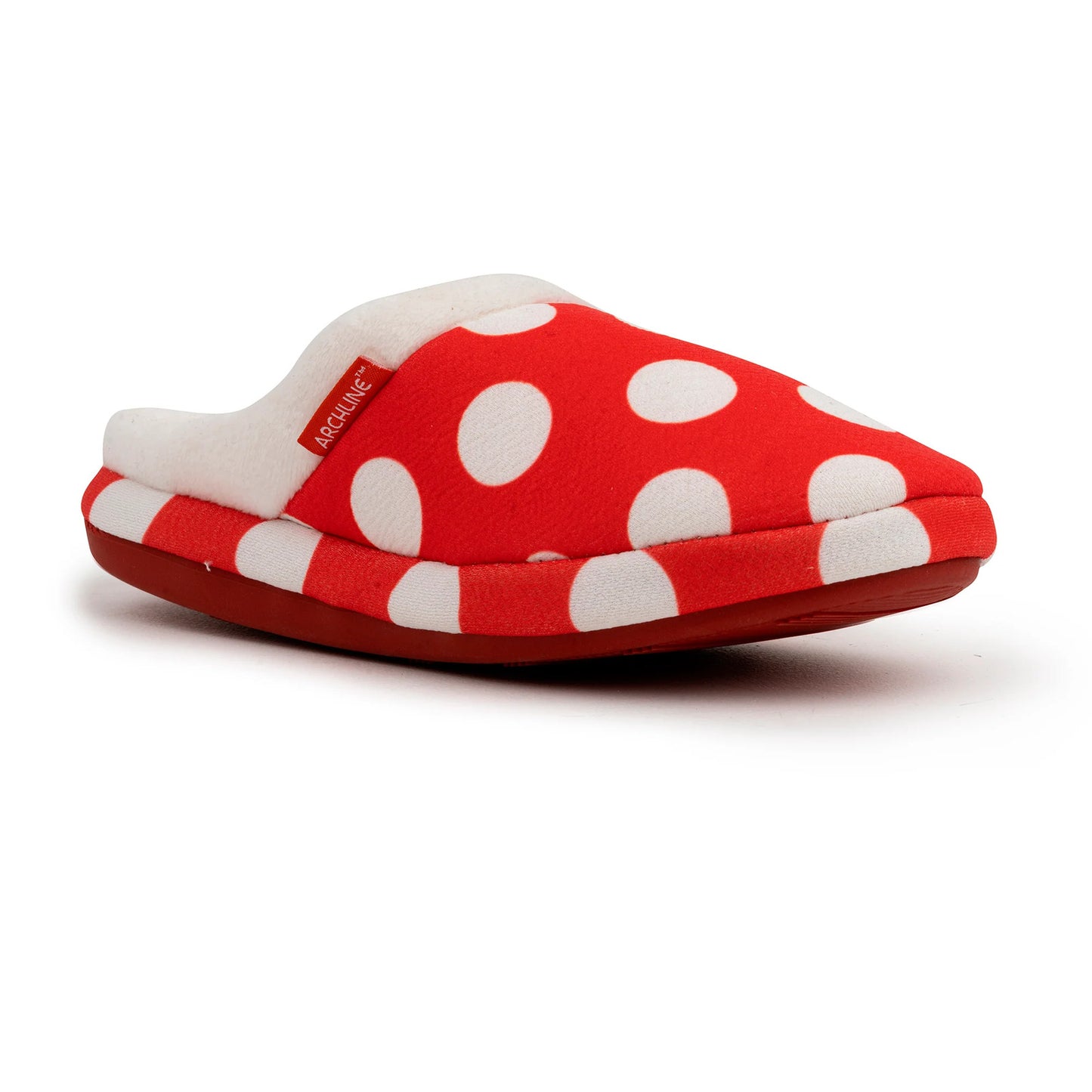 ARCHLINE Orthotic Slippers Slip On Scuffs Pain Relief Moccasins - Red Polka Dot - EUR 36 (Womens US 5)