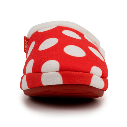 ARCHLINE Orthotic Slippers Slip On Scuffs Pain Relief Moccasins - Red Polka Dot - EUR 38 (Womens US 7)