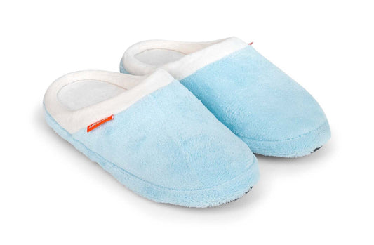 ARCHLINE Orthotic Slippers Slip On Arch Scuffs Pain Relief Moccasins - Baby Blue - EU 43