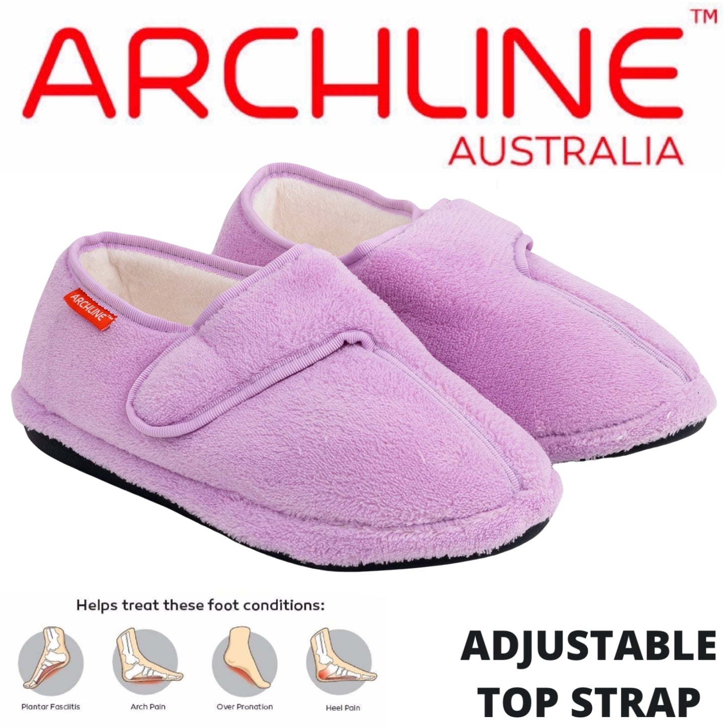 ARCHLINE Orthotic Plus Slippers Closed Scuffs Pain Relief Moccasins - Lilac - EU 37