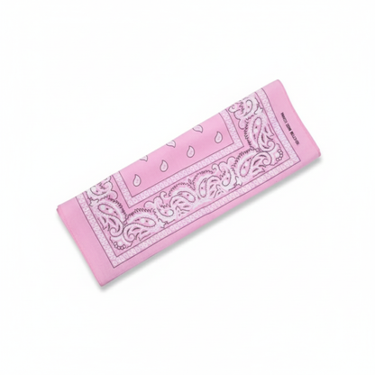 BANDANA Paisley 100% COTTON Head Wrap Durag Bandanna Summer Biker Scarf Mask - Light Pink