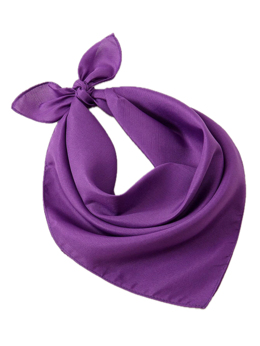 Plain Bandana 100% COTTON Head Wrap Durag Bandanna Summer Biker Scarf Mask - Purple