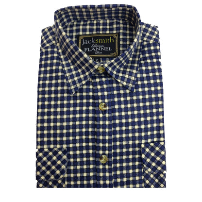 Mens FLANNELETTE SHIRT Check 100% COTTON Flannel Vintage Long Sleeve - 49 (Full Placket) - S