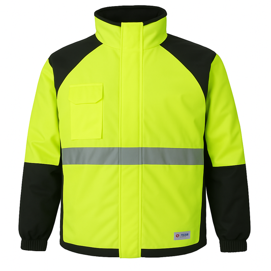 HUSKI Miner Hi Vis Waterproof Jacket Industrial Workwear Reflective 918015 - 3XL (117cm)