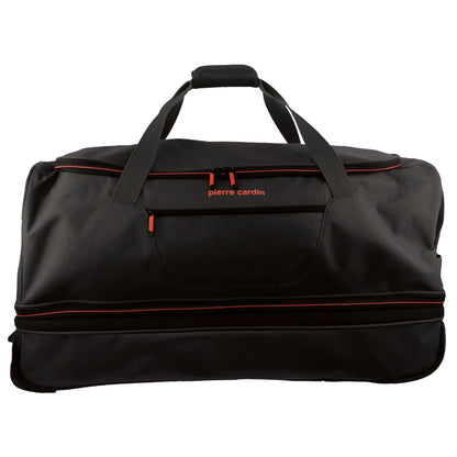 140L Pierre Cardin Trolley Bag Medium Soft Travel Luggage Wheeled Duffle - Black