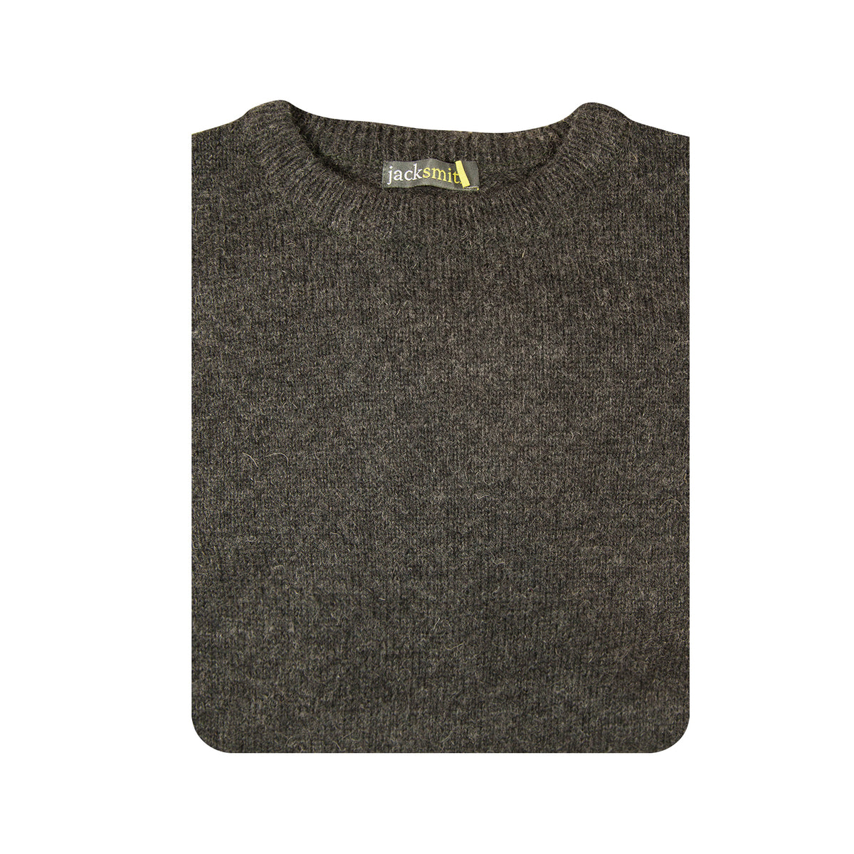 Mens 100% Shetland Ragg Wool Round Neck Knit Jumper Pullover Crew Sweater - Charcoal (29) - L
