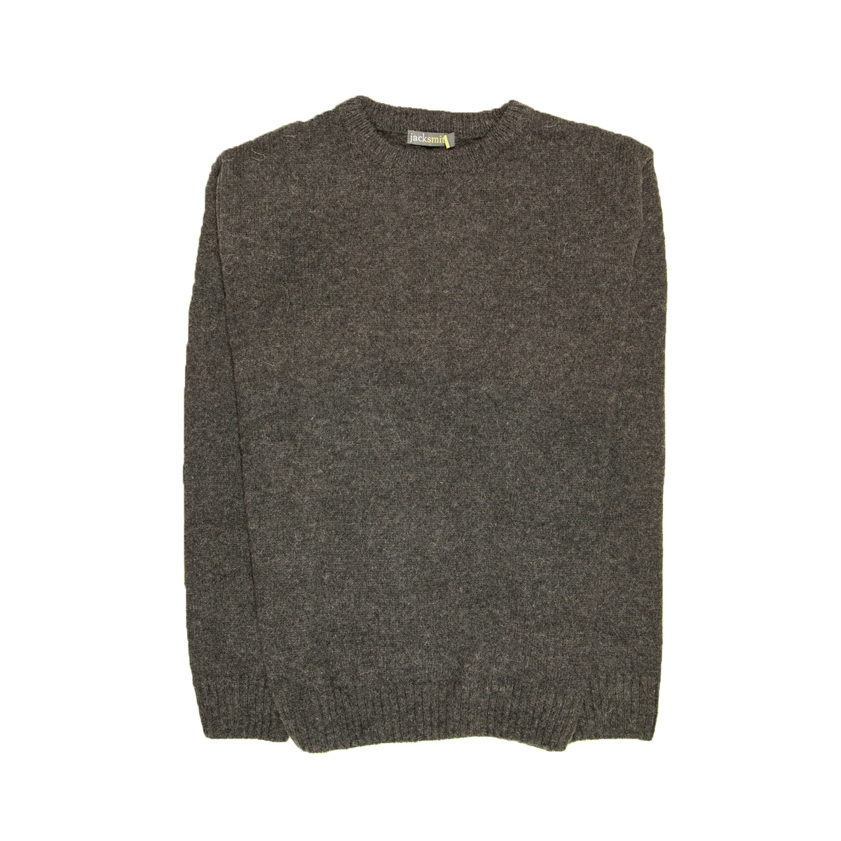Mens 100% Shetland Ragg Wool Round Neck Knit Jumper Pullover Crew Sweater - Charcoal (29) - XL