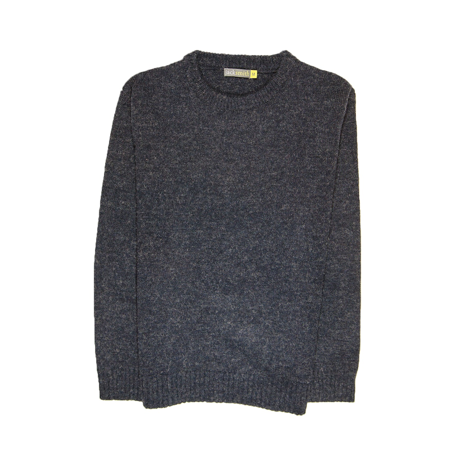 100% SHETLAND RAGG WOOL CREW Round Neck Knit JUMPER Pullover Mens Sweater Knitted - Navy - 6XL