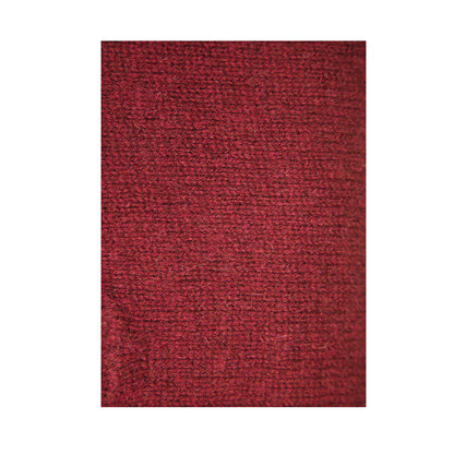 100% SHETLAND RAGG WOOL Half Zip Up Knit JUMPER Pullover Mens Sweater Knitted - Burgundy - M