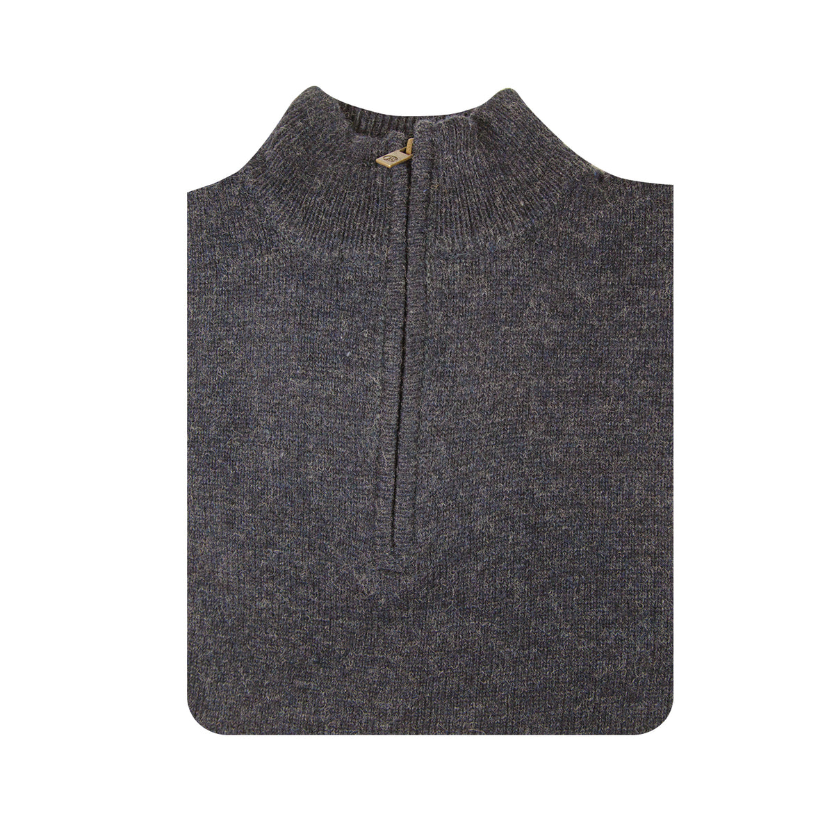 100% SHETLAND RAGG WOOL Half Zip Up Knit JUMPER Pullover Mens Sweater Knitted - Denim Blue (45) - 3XL - S