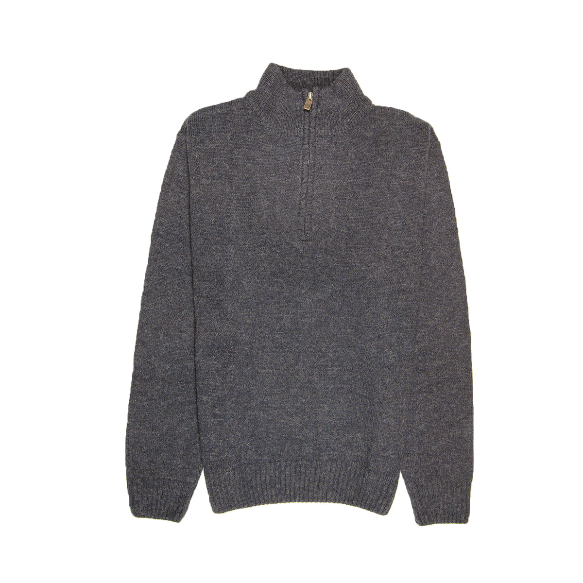 100% SHETLAND RAGG WOOL Half Zip Up Knit JUMPER Pullover Mens Sweater Knitted - Denim Blue (45) - 3XL - S