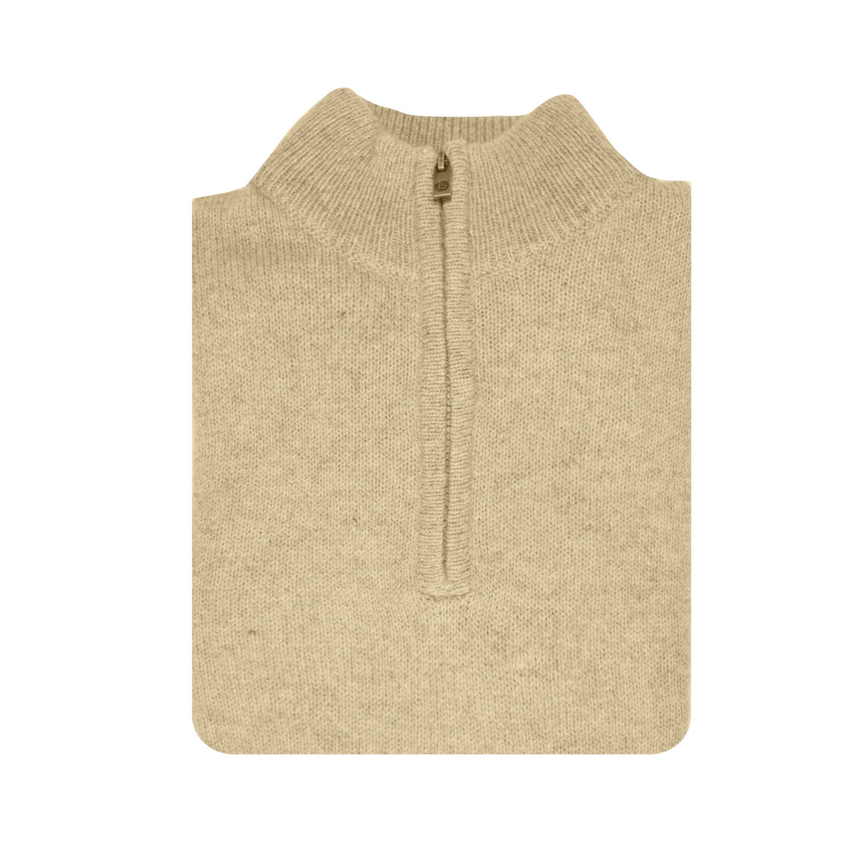 100% SHETLAND RAGG WOOL Half Zip Up Knit JUMPER Pullover Mens Sweater Knitted - Oat Marle - XL